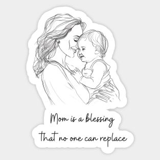 Mom and child in a hug Sticker